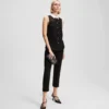 POPLIN BLOUSE ZONDER MOUWEN MET KRAAG