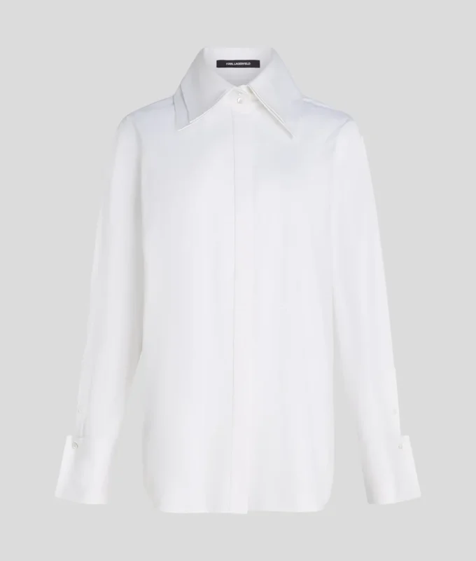 POPLIN OVERHEMD MET DUBBELE KRAAG