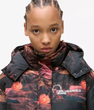 Pufferjas met all-over print