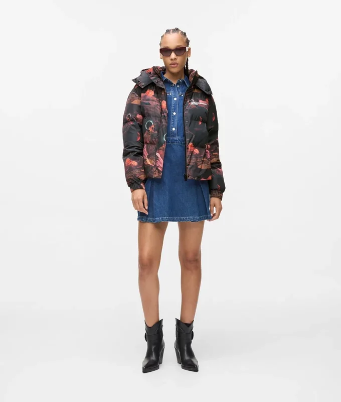 Pufferjas met all-over print