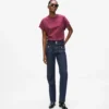 Rechte jeans met knoopdetails