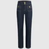 Rechte jeans met knoopdetails