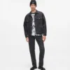 Rechte jeans met monogram over de hele lengte