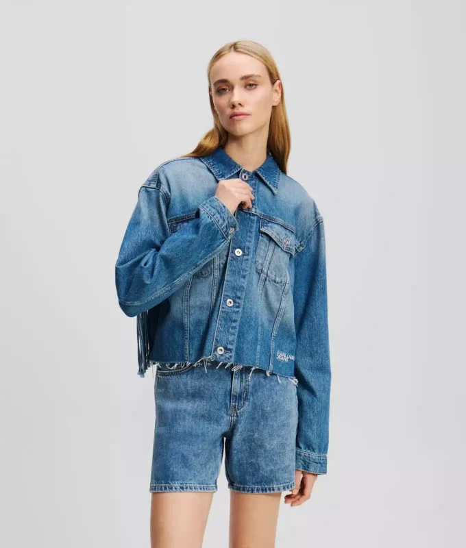 RELAXED FRINGED DENIM JACKET