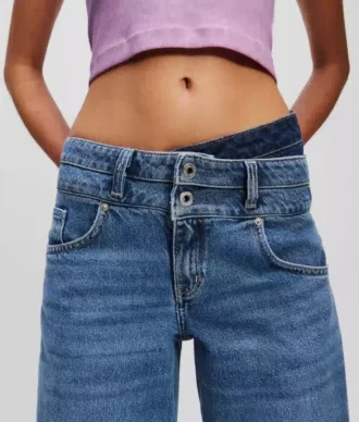 RELAXED JEANS MET DUBBELE TAILLE