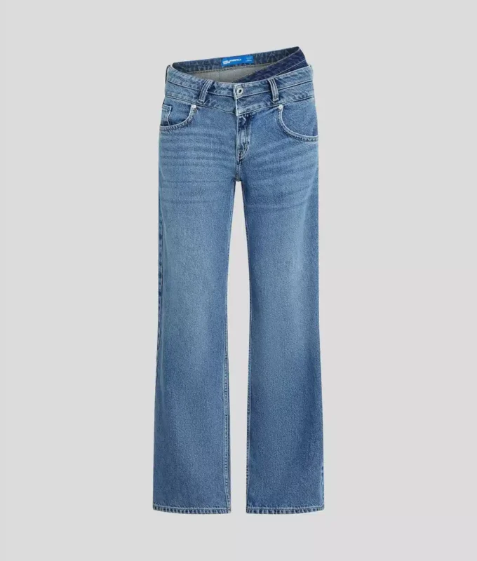 RELAXED JEANS MET DUBBELE TAILLE