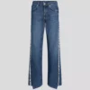 RELAXED JEANS MET FRANJES EN MIDDELLIJKE TAILLE