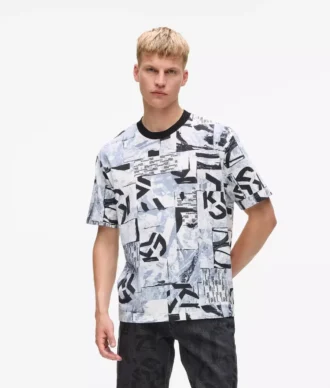 Relaxed T-shirt met monogramprint over de hele oppervlakte