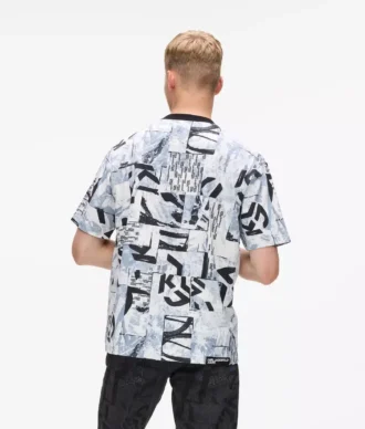 Relaxed T-shirt met monogramprint over de hele oppervlakte