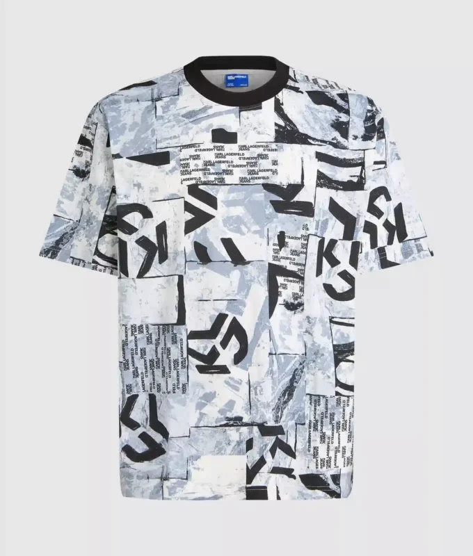Relaxed T-shirt met monogramprint over de hele oppervlakte