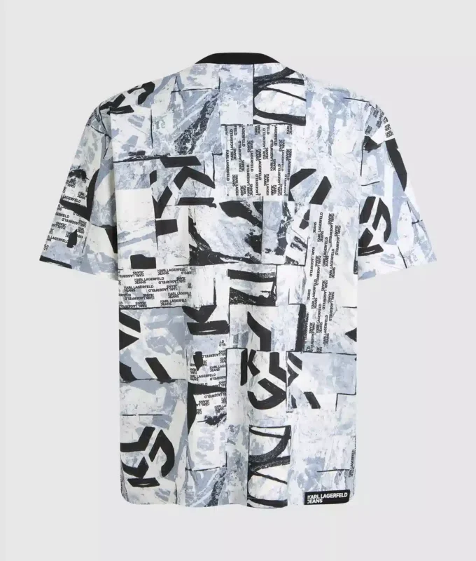Relaxed T-shirt met monogramprint over de hele oppervlakte