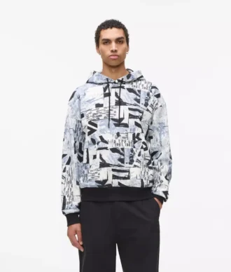 Relaxte hoodie met all-over monogram