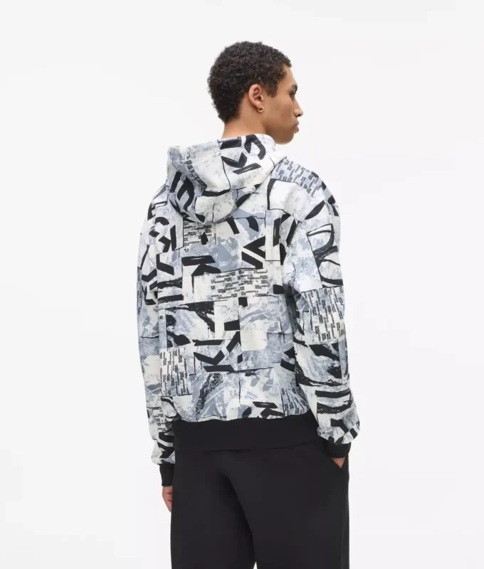 Relaxte hoodie met all-over monogram