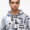 Relaxte hoodie met all-over monogram