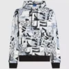 Relaxte hoodie met all-over monogram