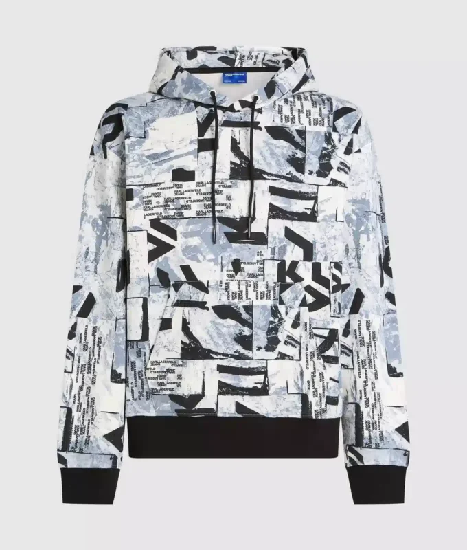 Relaxte hoodie met all-over monogram