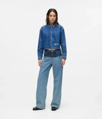Relaxte jeans met kleurblokken