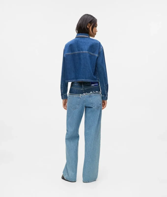 Relaxte jeans met kleurblokken