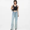 Relaxte jeans met naad en middelhoge taille