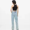 Relaxte jeans met naad en middelhoge taille