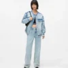 Relaxte jeans met naad en middelhoge taille