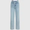 Relaxte jeans met naad en middelhoge taille