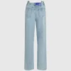 Relaxte jeans met naad en middelhoge taille