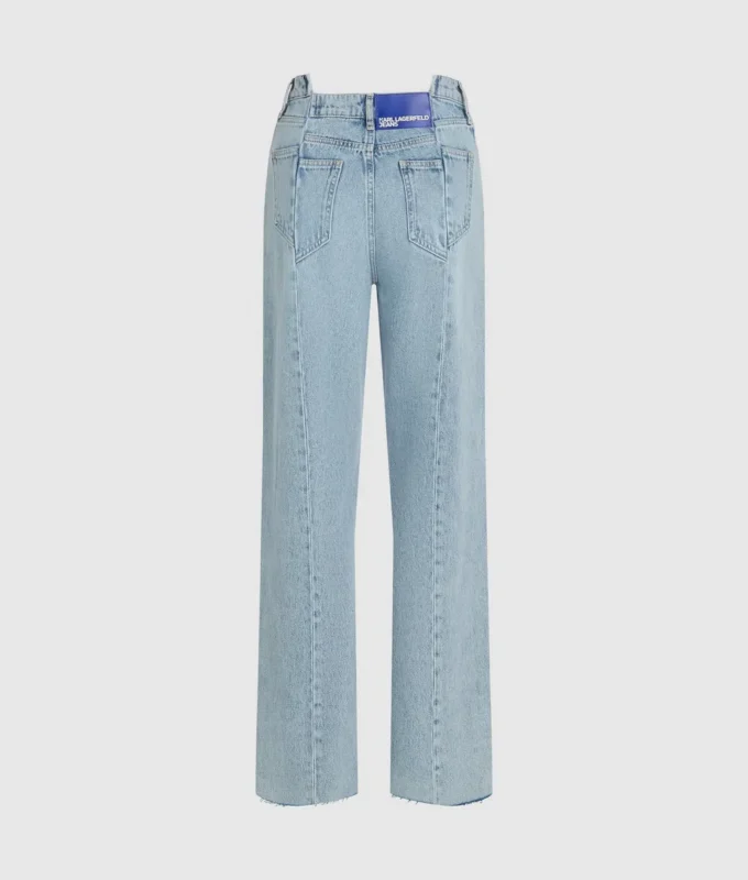 Relaxte jeans met naad en middelhoge taille