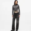 Relaxte jeans met uitsnijding in de taille