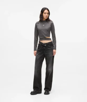 Relaxte jeans met uitsnijding in de taille