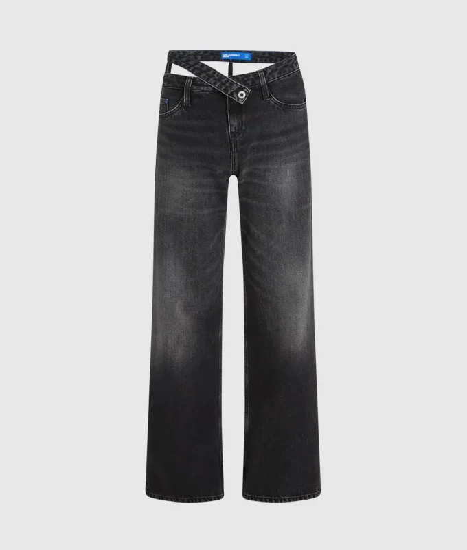 Relaxte jeans met uitsnijding in de taille