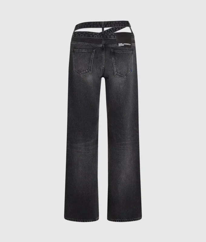 Relaxte jeans met uitsnijding in de taille