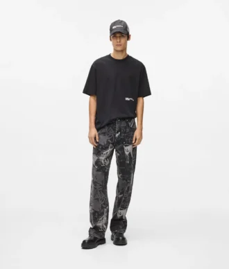 Relaxte jeans met verfeffect