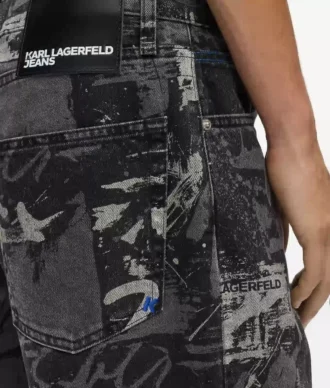 Relaxte jeans met verfeffect