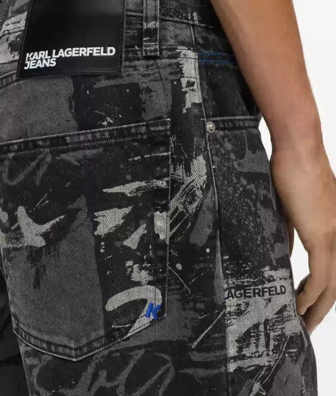 Relaxte jeans met verfeffect