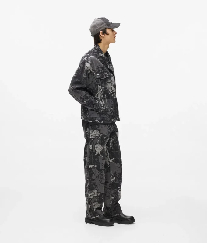 Relaxte jeans met verfeffect