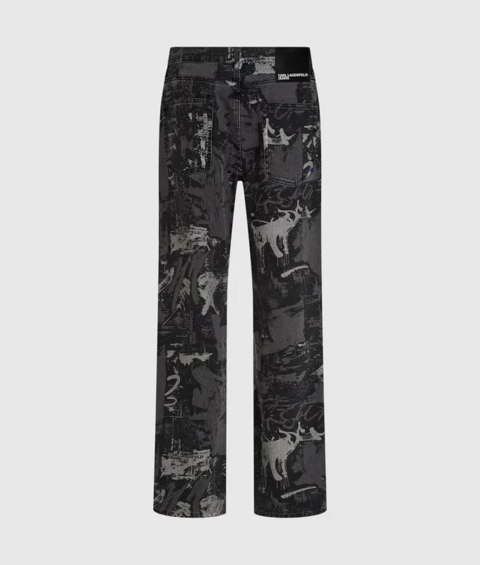 Relaxte jeans met verfeffect