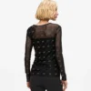 Rhinestone Autograph mesh top