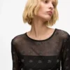 Rhinestone Autograph mesh top