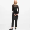 Rhinestone Autograph mesh top