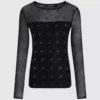 Rhinestone Autograph mesh top