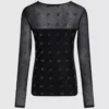 Rhinestone Autograph mesh top