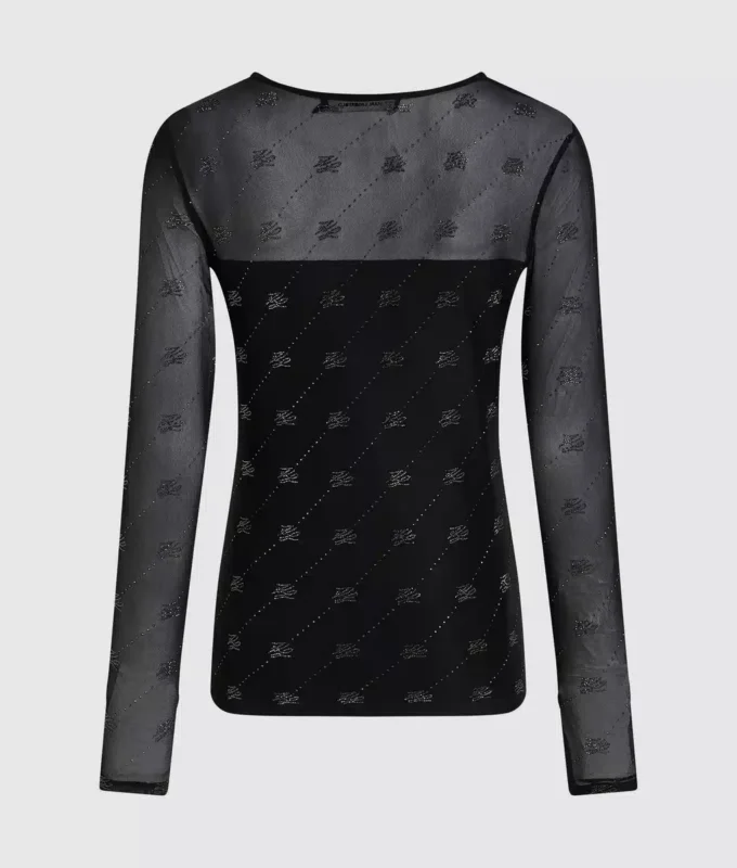 Rhinestone Autograph mesh top