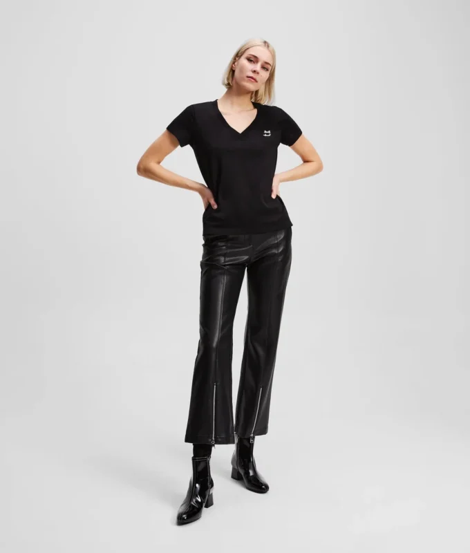 RHINESTONE IKON CHOUPETTE T-SHIRT MET V-HALS