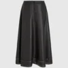 Rok van imitatieleer met studs