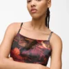 Satijnen jurk met all-over print