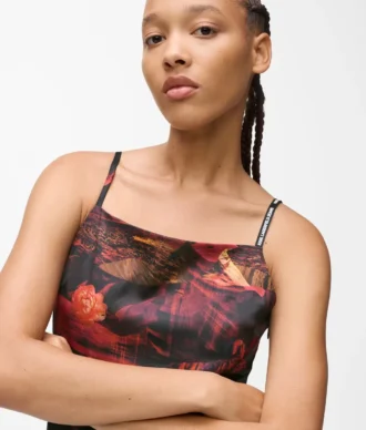 Satijnen jurk met all-over print