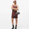 Satijnen jurk met all-over print