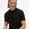 Satijnen T-shirt met logo