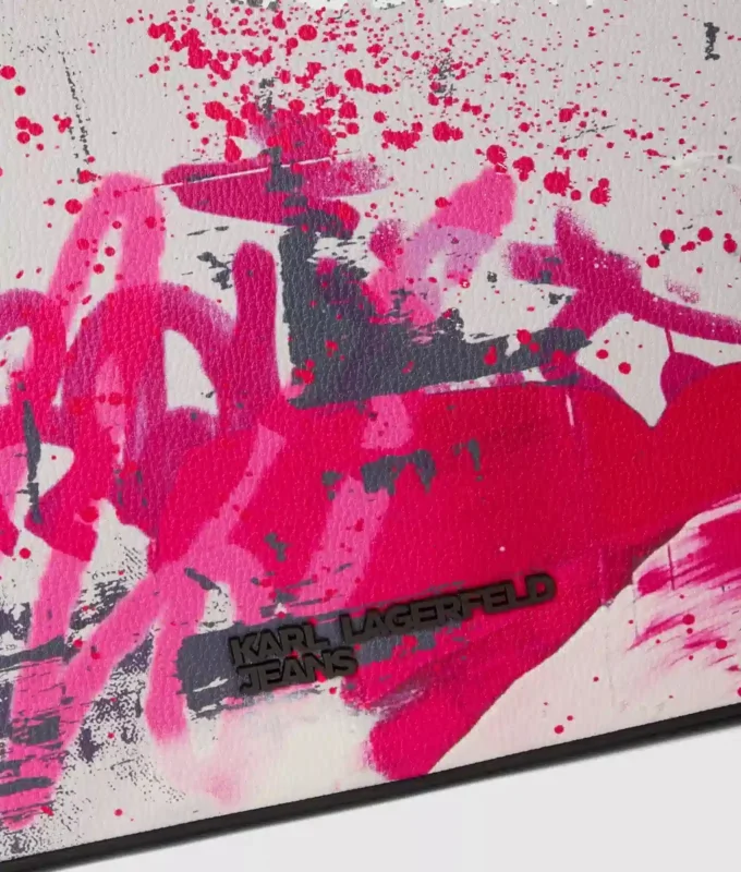 Schoudertas met graffitiprint